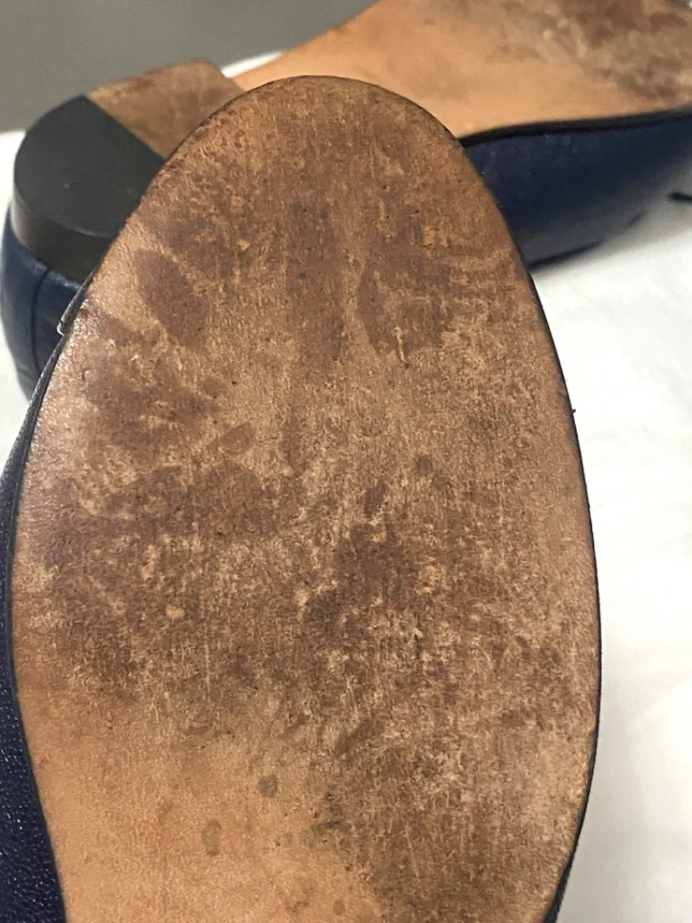 RARE! CHANEL Navy Blue Lambskin Classic Cap-Toe Ballerina Flats Size 38